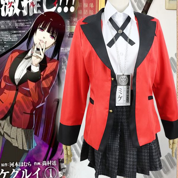 anime costumes cool cosplay kakegurui yumeko jabami japanese school girls uniform full set jacket+shirt+skirt+stockings+tie, Black 
anime costumes cool cosplay kakegurui yumeko jabami japanese school girls uniform full set jacket+shirt+skirt+stockings+tie, Black