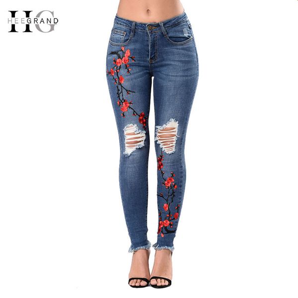 hee grand 2018 plus size 3xl embroidery ripped woman jeans high waist stretch denim pencil pants skinny washed trousers wkn608, Blue
hee grand 2018 plus size 3xl embroidery ripped woman jeans high waist stretch denim pencil pants skinny washed trousers wkn608, Blue