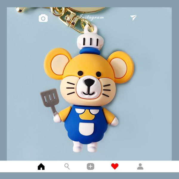 creative cute chef mouse keychains cartoon cute mouse car key chain children bag pendant keyring gifts student lovers gift, Silver
creative cute chef mouse keychains cartoon cute mouse car key chain children bag pendant keyring gifts student lovers gift, Silver