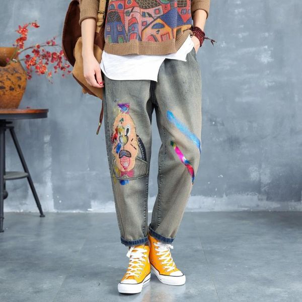 autumn new style color stripes capri jeans women's with holes loose and plus-sized fat mm embroidered high-waisted harem pants s, Blue
autumn new style color stripes capri jeans women's with holes loose and plus-sized fat mm embroidered high-waisted harem pants s, Blue