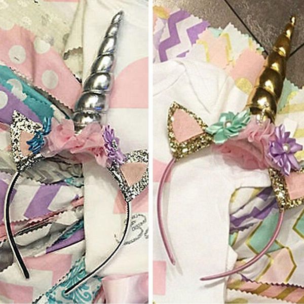 party hat glitter metallic gold/silver unicorns horn with chiffon flowers hair hoop party for kids headband accessories
party hat glitter metallic gold/silver unicorns horn with chiffon flowers hair hoop party for kids headband accessories
