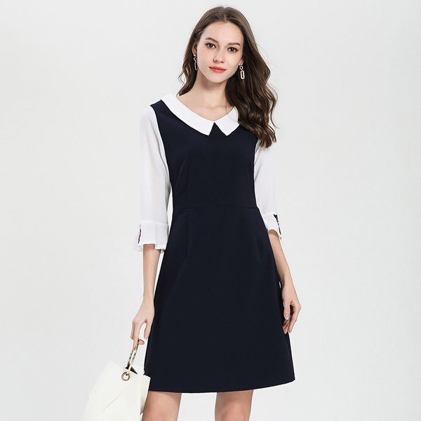 new fashion temperament plus-size dress embroidered seven-point sleeves gentlewoman skirt, Black;gray
new fashion temperament plus-size dress embroidered seven-point sleeves gentlewoman skirt, Black;gray