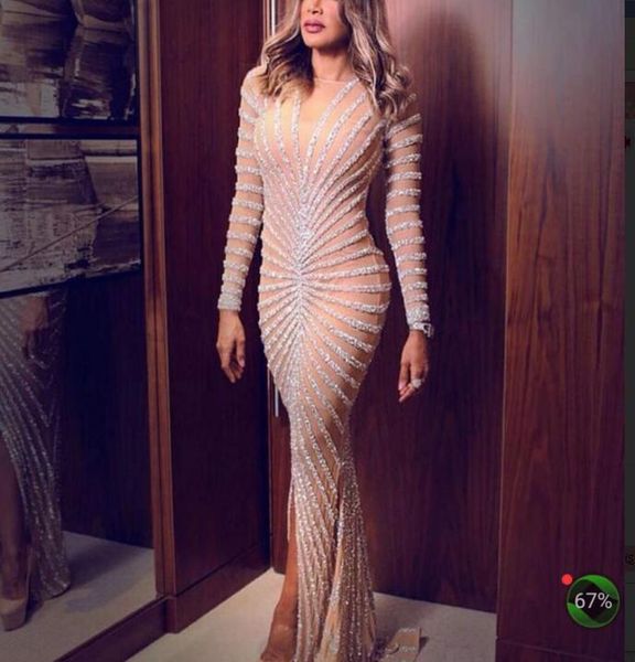 evening dress long sleeve v-neck silver crystals split mermaid sheath long dress 2018 yousef aljasmi zuhair murad almodal, Red
evening dress long sleeve v-neck silver crystals split mermaid sheath long dress 2018 yousef aljasmi zuhair murad almodal, Red