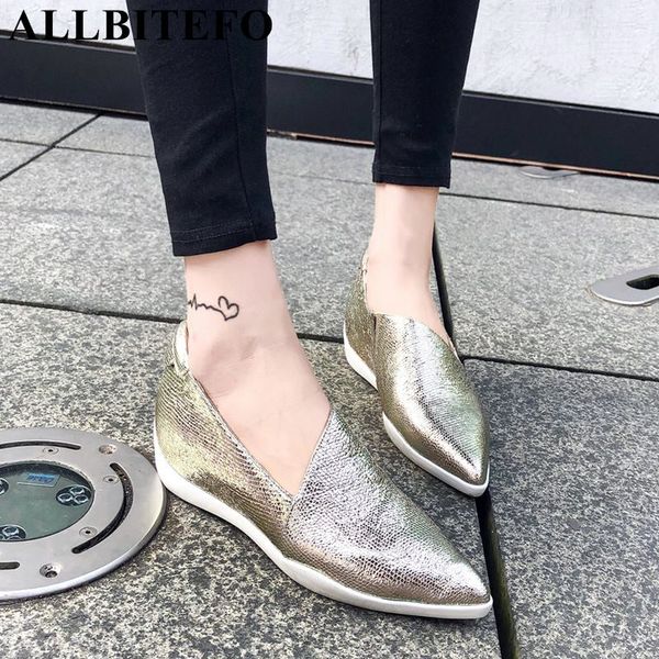 allbitefo new fashion brand genuine leather pointed toe wedges heel women pumps women high heel shoes party shoes, Black
allbitefo new fashion brand genuine leather pointed toe wedges heel women pumps women high heel shoes party shoes, Black