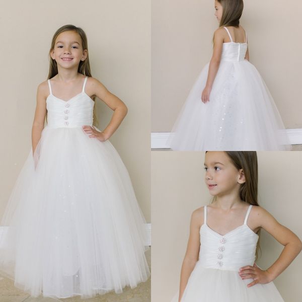 spaghetti tulle flower girls dresses simply style floor length girls pageant gowns tiered shiny sequins kids formal wear for wedding, White;blue
spaghetti tulle flower girls dresses simply style floor length girls pageant gowns tiered shiny sequins kids formal wear for wedding, White;blue