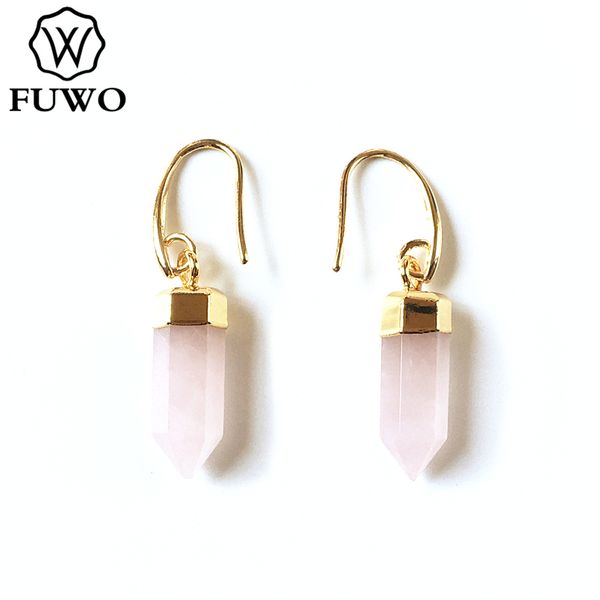 fuwo natural pink quartz amethysts earrings with gold trimmed fashion tiny bullet shape dropped earrings for women er256, Silver
fuwo natural pink quartz amethysts earrings with gold trimmed fashion tiny bullet shape dropped earrings for women er256, Silver