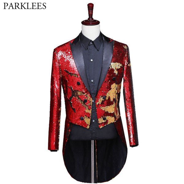 red sequin tuxedo tailcoat blazer men changing color mens party wedding groom prom dress blazers stage singer host dance costume, White;black
red sequin tuxedo tailcoat blazer men changing color mens party wedding groom prom dress blazers stage singer host dance costume, White;black