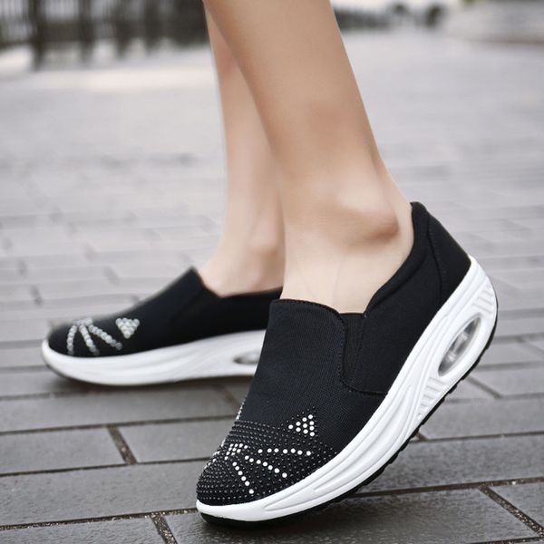 xiniu 2019 summer women's rhinestone cushion shoes shake casual shake shoes thick bottom sponge thick bottom women's shoe #0617, Black
xiniu 2019 summer women's rhinestone cushion shoes shake casual shake shoes thick bottom sponge thick bottom women's shoe #0617, Black