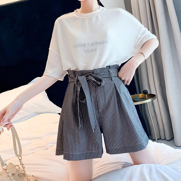women's shorts summer stripe wied leg short womens casual loose female literary vintage a-line woman wild high waist, White;black
women's shorts summer stripe wied leg short womens casual loose female literary vintage a-line woman wild high waist, White;black