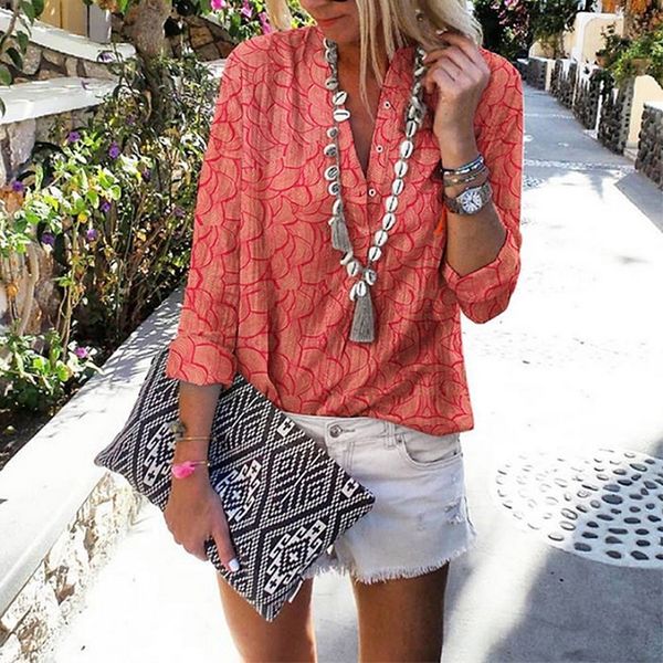new ladies v- neck fashion female floral print blouse casual female long sleeve stand collar shirts for women, White
new ladies v- neck fashion female floral print blouse casual female long sleeve stand collar shirts for women, White