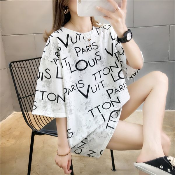 short-sleeved t-shirt women's ins fashionable women's wear t-shirt 2020 student loose large size medium and long clothes missing t, White
short-sleeved t-shirt women's ins fashionable women's wear t-shirt 2020 student loose large size medium and long clothes missing t, White