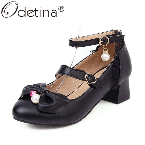 odetina women fashion block thick mid heel new mary janes pumps ladies sweet bow string bead buckle strap round toe casual pumps, Black
odetina women fashion block thick mid heel new mary janes pumps ladies sweet bow string bead buckle strap round toe casual pumps, Black