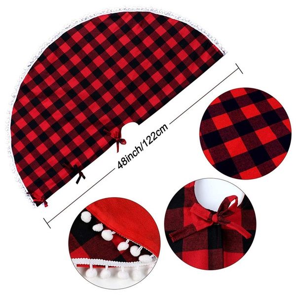 48 дюймов рождественская елка юбка красный и черный buffalo plaid дерево юбка с pom pom обрезка для отдыха новогодние украшения, рождество d
48 дюймов рождественская елка юбка красный и черный buffalo plaid дерево юбка с pom pom обрезка для отдыха новогодние украшения, рождество d