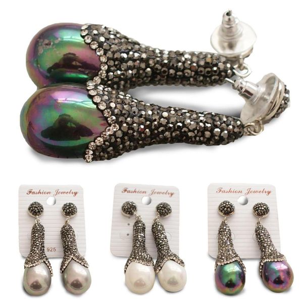 fashion women shell pearls cz crystal drop earrings jewelry party evening wedding dangle earring for lady glitter lover gift new, Silver
fashion women shell pearls cz crystal drop earrings jewelry party evening wedding dangle earring for lady glitter lover gift new, Silver