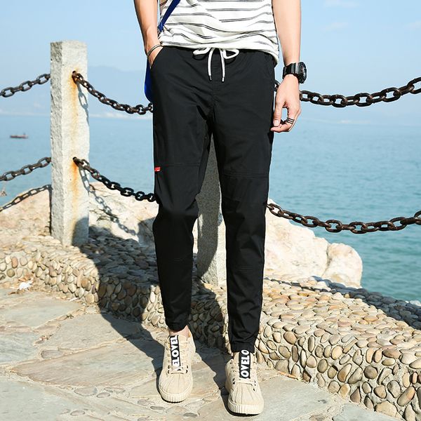 2020 new street fashion men's jeans slim men's stitching nine points casual pants men's beam feet elastic waist casual nine p, Blue
2020 new street fashion men's jeans slim men's stitching nine points casual pants men's beam feet elastic waist casual nine p, Blue