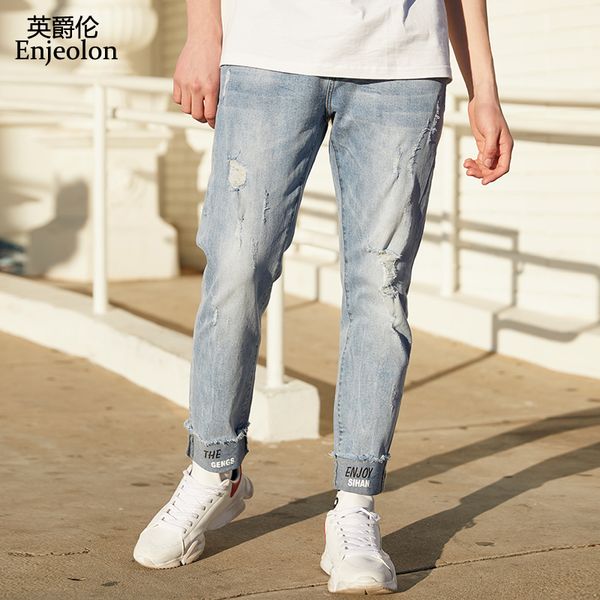 enjeolon jeans for mens slim fit pants classic jeans male denim designer trousers casual skinny straight elasticity nz082, Blue
enjeolon jeans for mens slim fit pants classic jeans male denim designer trousers casual skinny straight elasticity nz082, Blue
