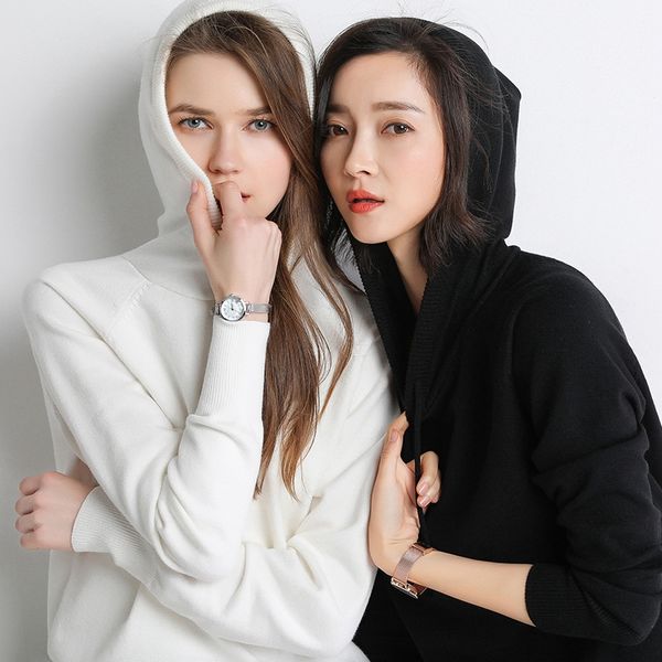 2019 new fall winter girls knit pullover women wool hooded sweater high street candy women render knit jumper knitwear 1150, White;black
2019 new fall winter girls knit pullover women wool hooded sweater high street candy women render knit jumper knitwear 1150, White;black