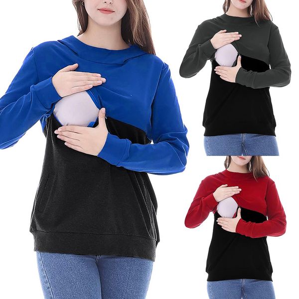 

Nursing Sweatshirt Hoodie Women Long Sleeve Breastfeeding Shirt Winter for Feeding Maternity Pregnancy Clothes Plus Size