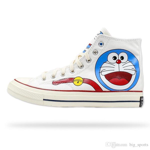 2020 new 1970s jingle cat 70 doraemon cartoon canvas shoes graffiti high half size classic skateboard training sneakers womens mens, Black
2020 new 1970s jingle cat 70 doraemon cartoon canvas shoes graffiti high half size classic skateboard training sneakers womens mens, Black