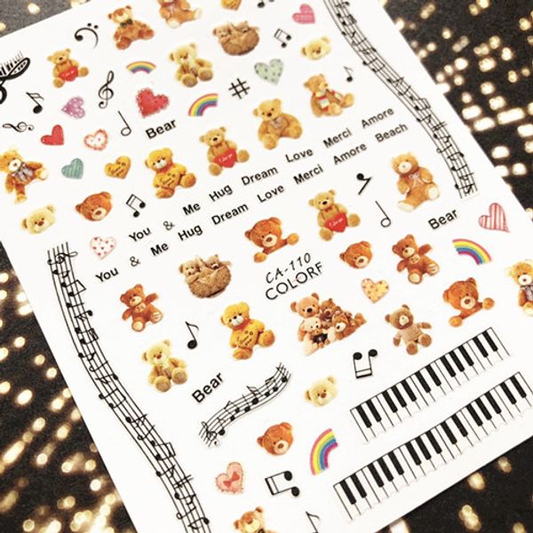ca-110 bear design colorful film designs 3d nail art sticker nail decal accessories, Black
ca-110 bear design colorful film designs 3d nail art sticker nail decal accessories, Black