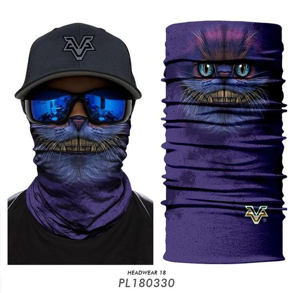 

3d dog cat animal magic seamless neck gaiter face mask shield tube balaclava cycling ski biker bandana headband scarf men women, Black