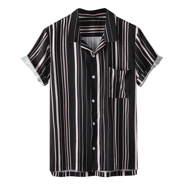men's shirt casual button hawaii stripe print turn-down collar beach short sleeve shirt blouse camisas hombre koszula, White;black
men's shirt casual button hawaii stripe print turn-down collar beach short sleeve shirt blouse camisas hombre koszula, White;black