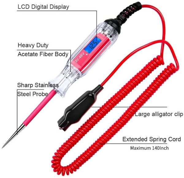 universal 3-48v lcd digital car truck electric circuit tester automotive diagnostic tool fuse short circuit voltage power probe
universal 3-48v lcd digital car truck electric circuit tester automotive diagnostic tool fuse short circuit voltage power probe