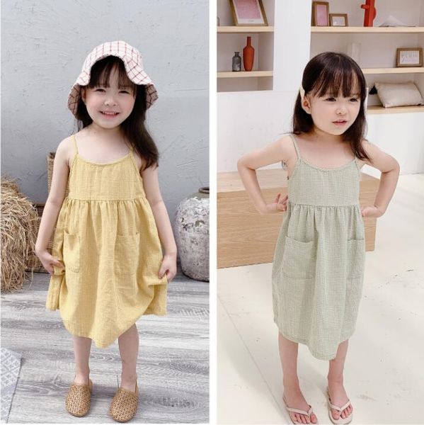 2020 korea style girls plaid dress fashion summer cotton girls dresses 1-6 years qh659, Red;yellow
2020 korea style girls plaid dress fashion summer cotton girls dresses 1-6 years qh659, Red;yellow