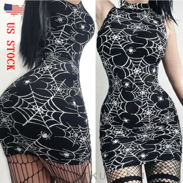 2019 women's dress spider bodycon sleeveless clubwear evening party summer lady slim short mini dress, Black;gray
2019 women's dress spider bodycon sleeveless clubwear evening party summer lady slim short mini dress, Black;gray