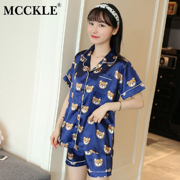 mcckle spring women satin 2 pieces pajama sets 2018 shirts shorts pyjama suit female cartoon print button up homewear nightwears, Blue;gray
mcckle spring women satin 2 pieces pajama sets 2018 shirts shorts pyjama suit female cartoon print button up homewear nightwears, Blue;gray