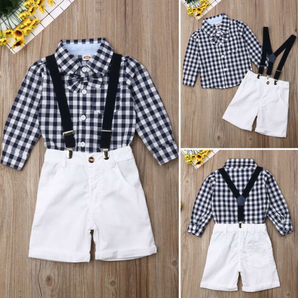 kids baby boy suit wedding bowtie gentleman plaid t-shirt shorts outfits 1-6t, White
kids baby boy suit wedding bowtie gentleman plaid t-shirt shorts outfits 1-6t, White