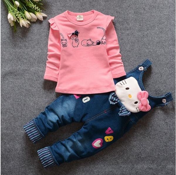 2019 autumn baby girls clothing set children denim overalls jeans pants + blouse full sleeve twinset kids clothes set, White
2019 autumn baby girls clothing set children denim overalls jeans pants + blouse full sleeve twinset kids clothes set, White