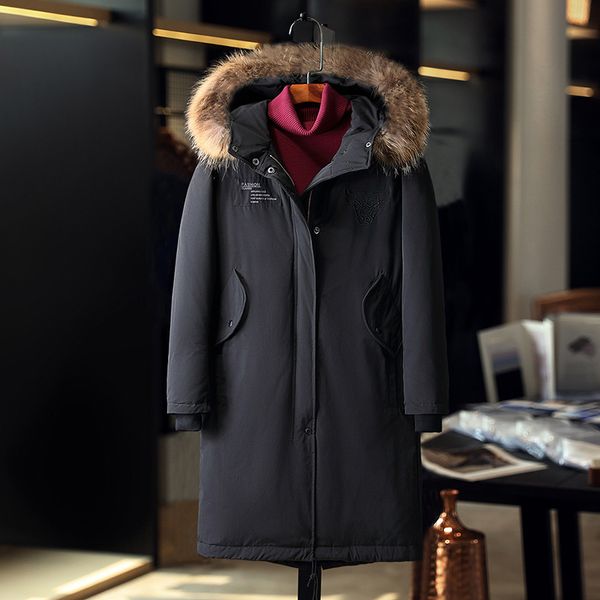 winter hat big fur collar down jacket men women couple duck down jacket thicken badge coat outdoor youth parker overcoat ms, Black
winter hat big fur collar down jacket men women couple duck down jacket thicken badge coat outdoor youth parker overcoat ms, Black