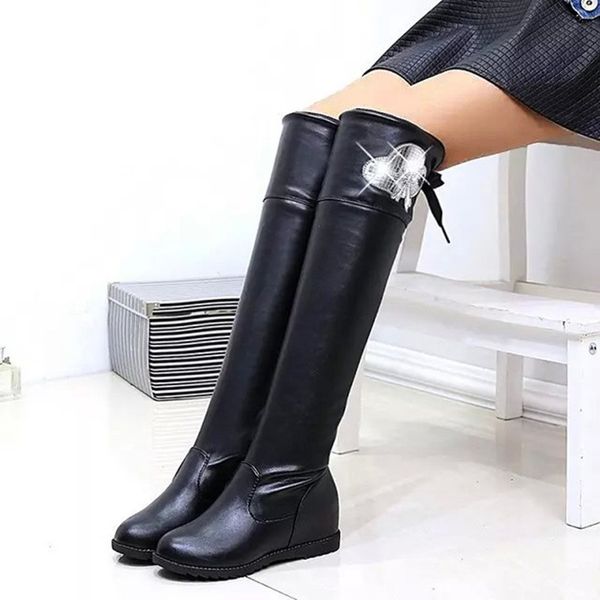 women knee-high boots shoes winter over kneeth crystal pandent knight boots rhinestone round toe increase heels sexy, Black
women knee-high boots shoes winter over kneeth crystal pandent knight boots rhinestone round toe increase heels sexy, Black