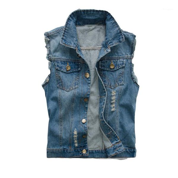 korean men's jeans vest ripped denim jacket slim fit sleeveless 2018 summer new style jeans male coat 6xl1, Black;brown
korean men's jeans vest ripped denim jacket slim fit sleeveless 2018 summer new style jeans male coat 6xl1, Black;brown