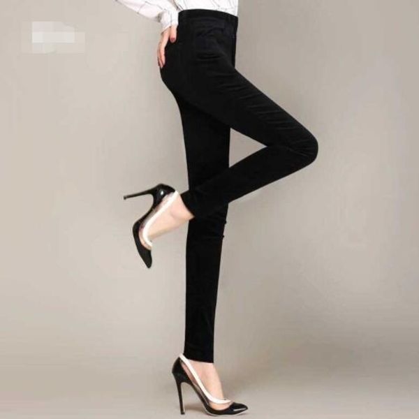 new cotton corduroy feet pants women high waist stretch pencils leisure trousers dv752, Black;white
new cotton corduroy feet pants women high waist stretch pencils leisure trousers dv752, Black;white