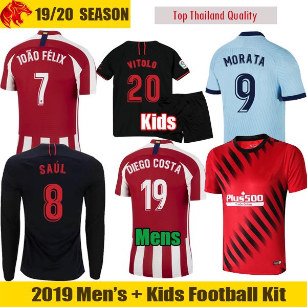 19 20 atletico madrid soccer jerseys joao felix 2019 2020 saul camiseta morata mens long jersey kids kit diego costa football shirt, Black;yellow
19 20 atletico madrid soccer jerseys joao felix 2019 2020 saul camiseta morata mens long jersey kids kit diego costa football shirt, Black;yellow