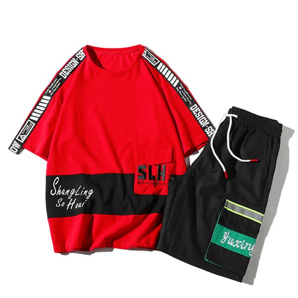 2019 new summer men's sportswear casual hip hop streetwear half sleeve sports suit loose student tracksuit mens clothing, Gray
2019 new summer men's sportswear casual hip hop streetwear half sleeve sports suit loose student tracksuit mens clothing, Gray