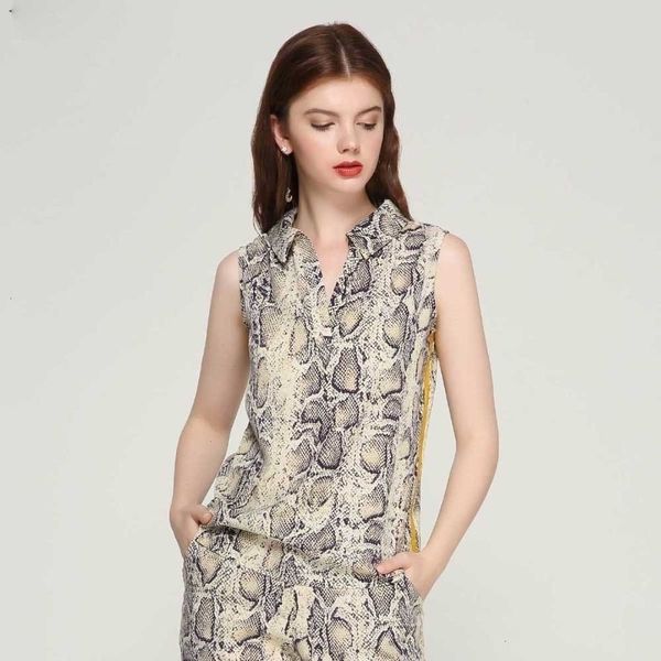 designer women blouses women stylish snake print blouse sleeveless turn down collar side striped shirts summer ladies casual blusas, White
designer women blouses women stylish snake print blouse sleeveless turn down collar side striped shirts summer ladies casual blusas, White