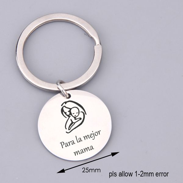 delicate spanish mom keyring "para la mejor mama" keychain gift for mother fashion key holder for mother's day accessories, Silver
delicate spanish mom keyring "para la mejor mama" keychain gift for mother fashion key holder for mother's day accessories, Silver