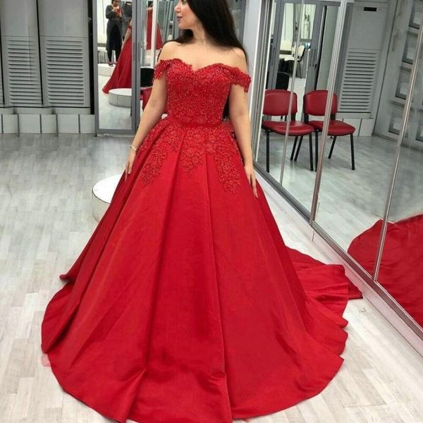 fashion red lace beaded long evening dresses 2020 off shoulder satin ball gown prom dress pageant party gowns vestidos de fiest, White;black
fashion red lace beaded long evening dresses 2020 off shoulder satin ball gown prom dress pageant party gowns vestidos de fiest, White;black