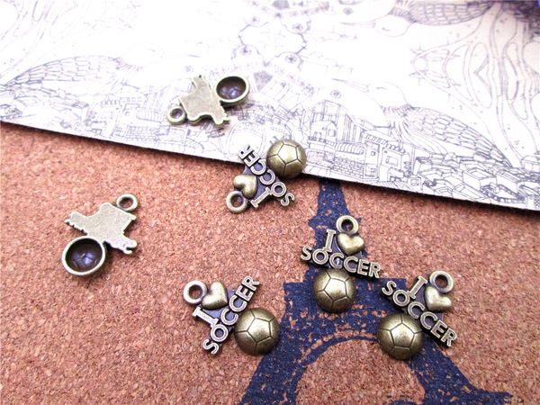60pcs--20x16mm tibetan bronze i love soccer charms pendants for jewelry making diy handmade, Bronze;silver
60pcs--20x16mm tibetan bronze i love soccer charms pendants for jewelry making diy handmade, Bronze;silver