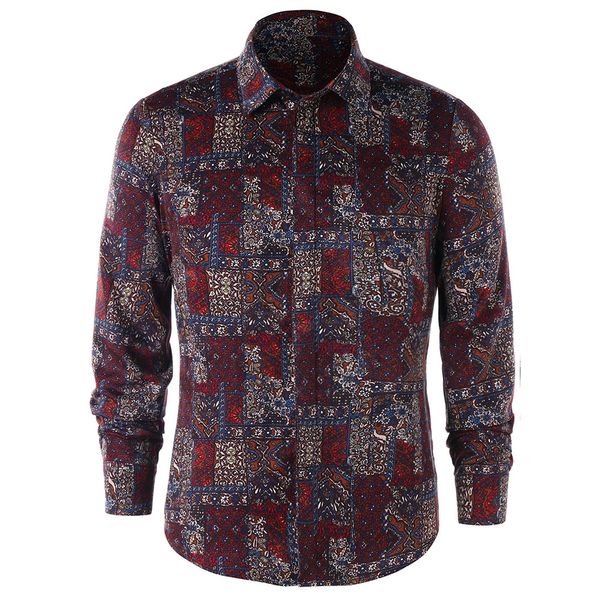 men vintage shirts printing allover floral long sleeve shirt autumn spring casual shirts retro business man clothing, White;black
men vintage shirts printing allover floral long sleeve shirt autumn spring casual shirts retro business man clothing, White;black