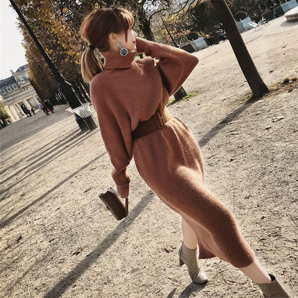 womens dress winter long sleeve split sashes fashion designer casual luxury black camel s~l midi dresses luxury, Black;gray
womens dress winter long sleeve split sashes fashion designer casual luxury black camel s~l midi dresses luxury, Black;gray