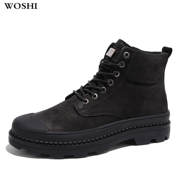 winter ankle boots men genuine leather casual shoes fashion warm fur mens plush snow boots cowboy botas sneakers, Black 
winter ankle boots men genuine leather casual shoes fashion warm fur mens plush snow boots cowboy botas sneakers, Black