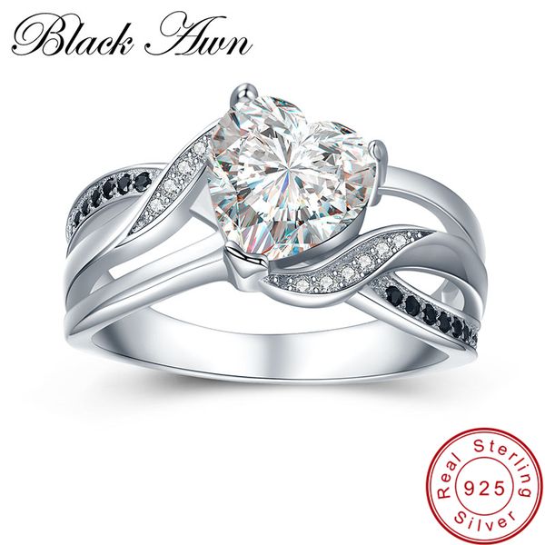 black awn 2019 new engagement rings for women 925 sterling silver jewelry black&white stone heart zircon bague lover gift c422, Golden;silver
black awn 2019 new engagement rings for women 925 sterling silver jewelry black&white stone heart zircon bague lover gift c422, Golden;silver