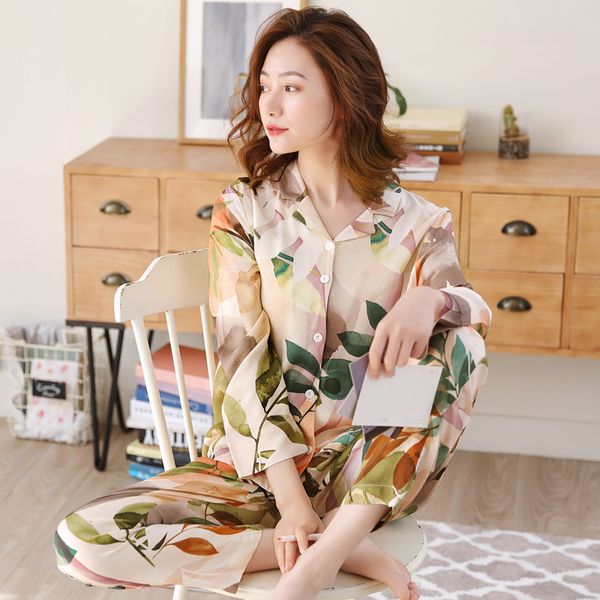 women's sleepwear ladies pajamas set floral printed full cotton fresh style women turn-down collar female casual homewear pink, Black;red
women's sleepwear ladies pajamas set floral printed full cotton fresh style women turn-down collar female casual homewear pink, Black;red