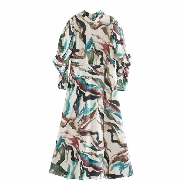 casual dresses women vintage stand collar graffiti printing midi dress ladies puff sleeve back zipper vestidos chic ds3277, Black;gray
casual dresses women vintage stand collar graffiti printing midi dress ladies puff sleeve back zipper vestidos chic ds3277, Black;gray