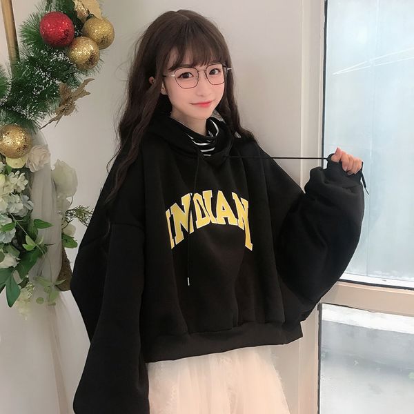 spring autumn hoodies women hooded oversize thick plus velvet loose false two-piece letter print womens hoodie, Black
spring autumn hoodies women hooded oversize thick plus velvet loose false two-piece letter print womens hoodie, Black