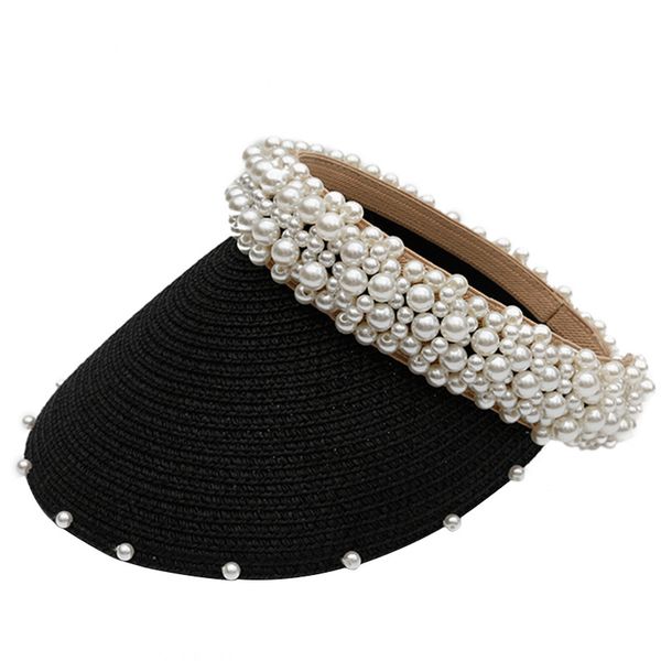 women's ess straw sun visors with shiny pearl wide headband visor summer face cover cap brilliant beach shovel sun hat lady, Blue;gray
women's ess straw sun visors with shiny pearl wide headband visor summer face cover cap brilliant beach shovel sun hat lady, Blue;gray